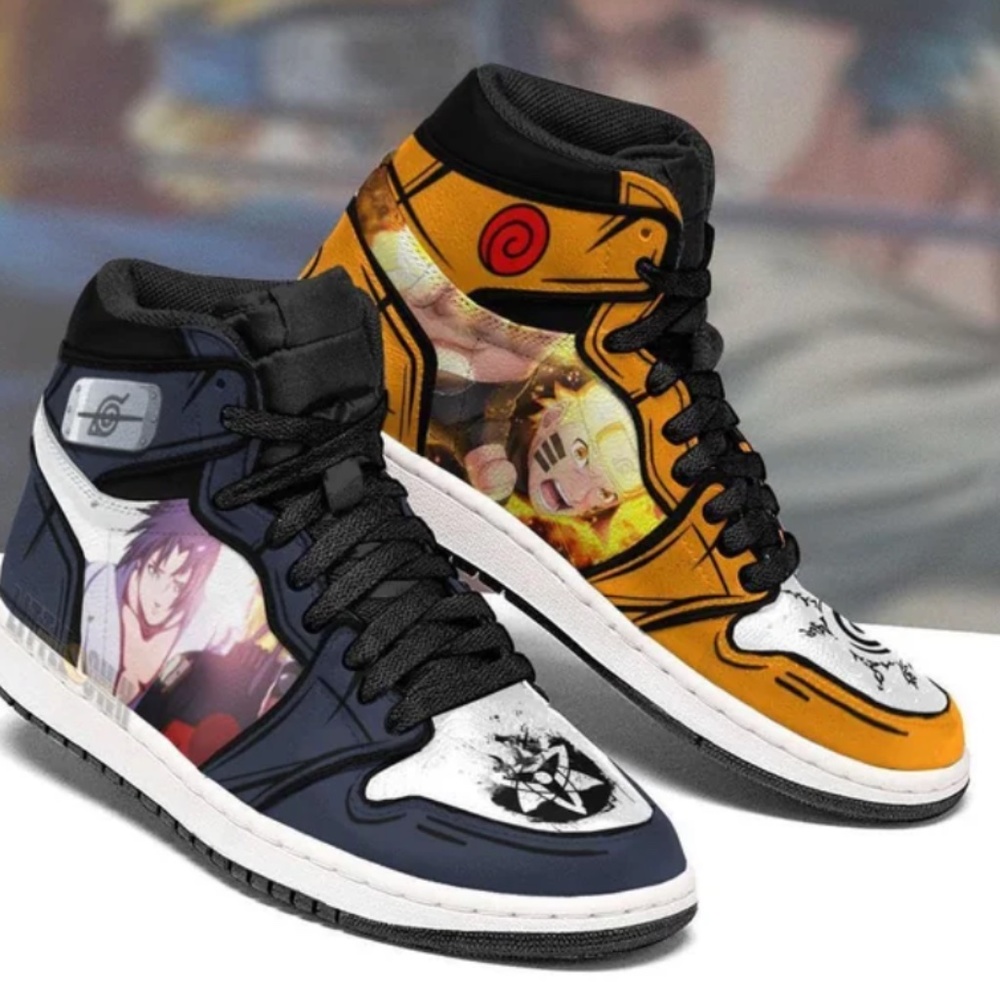 Naruto Anime Show Mix Matching Hi-Top Sneakers